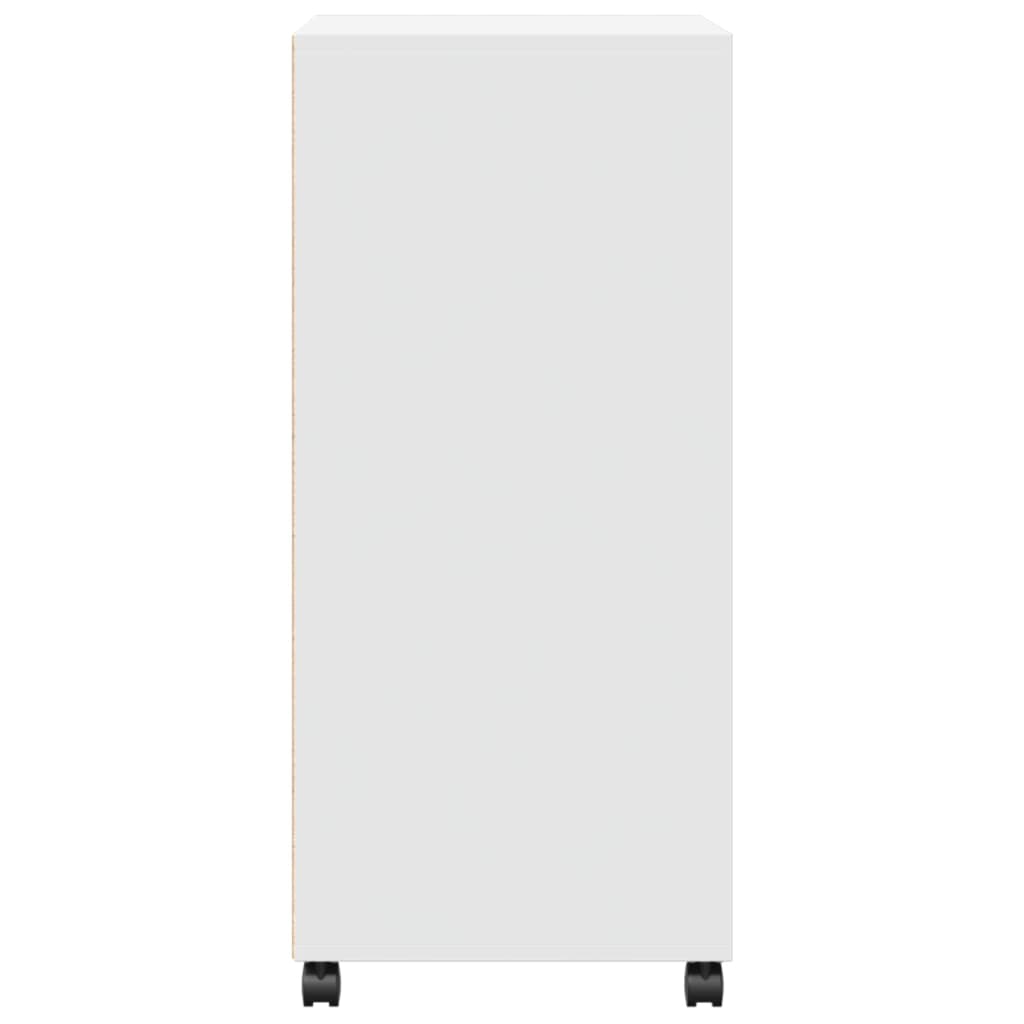 Rolling Cabinet White 55x40x91 cm Engineered Wood