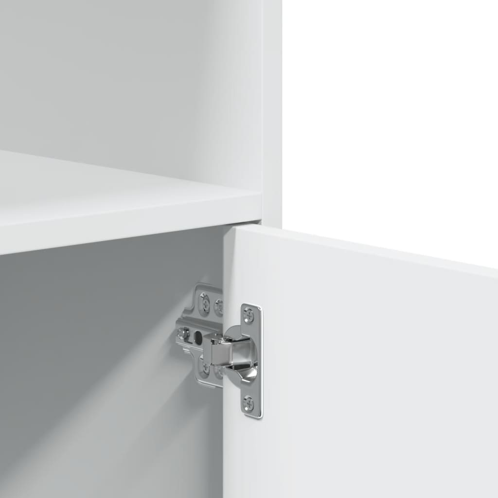 Rolling Cabinet White 55x40x91 cm Engineered Wood