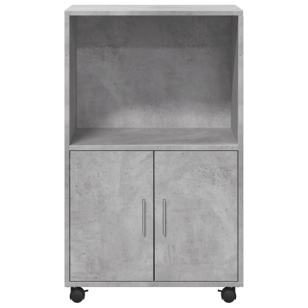 Rolling Cabinet Concrete Grey 55x40x91 cm Engineered Wood