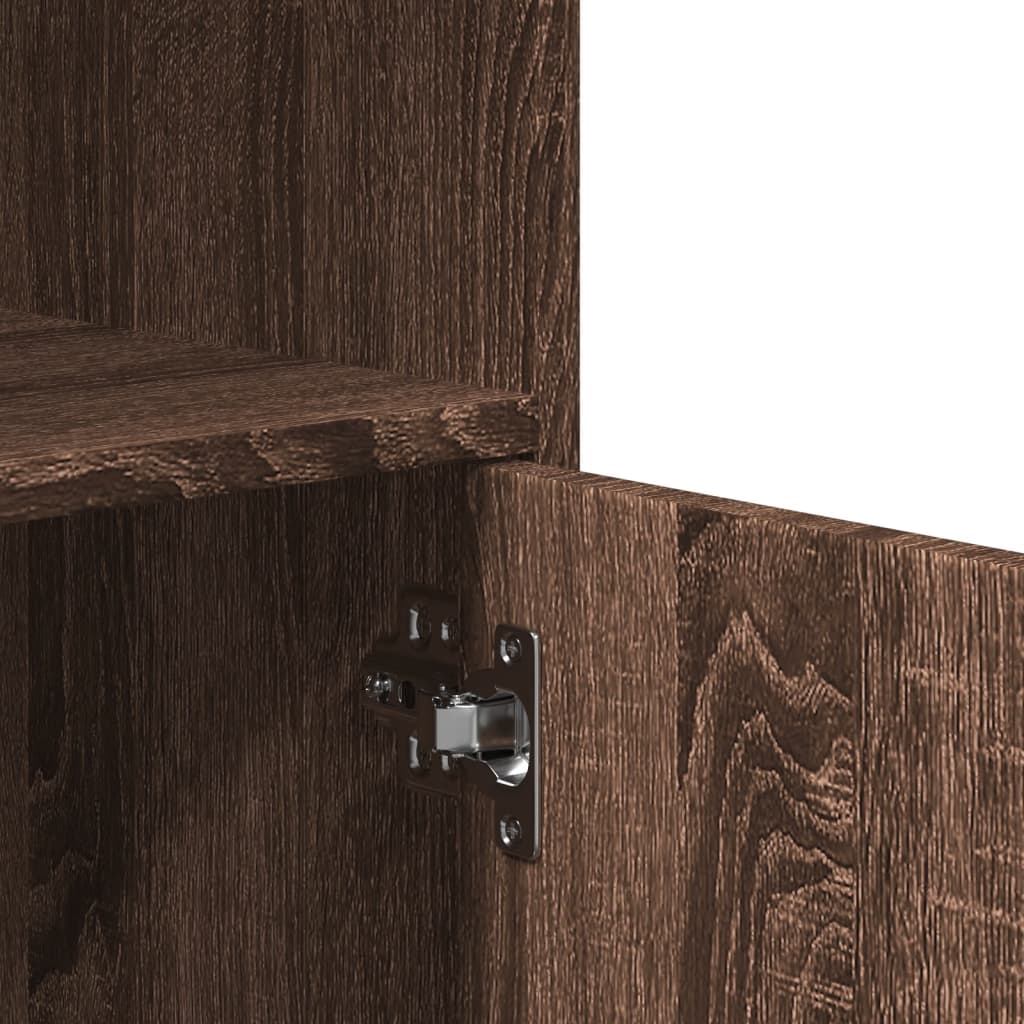 Rolling Cabinet Brown Oak 55x40x91 cm Engineered Wood