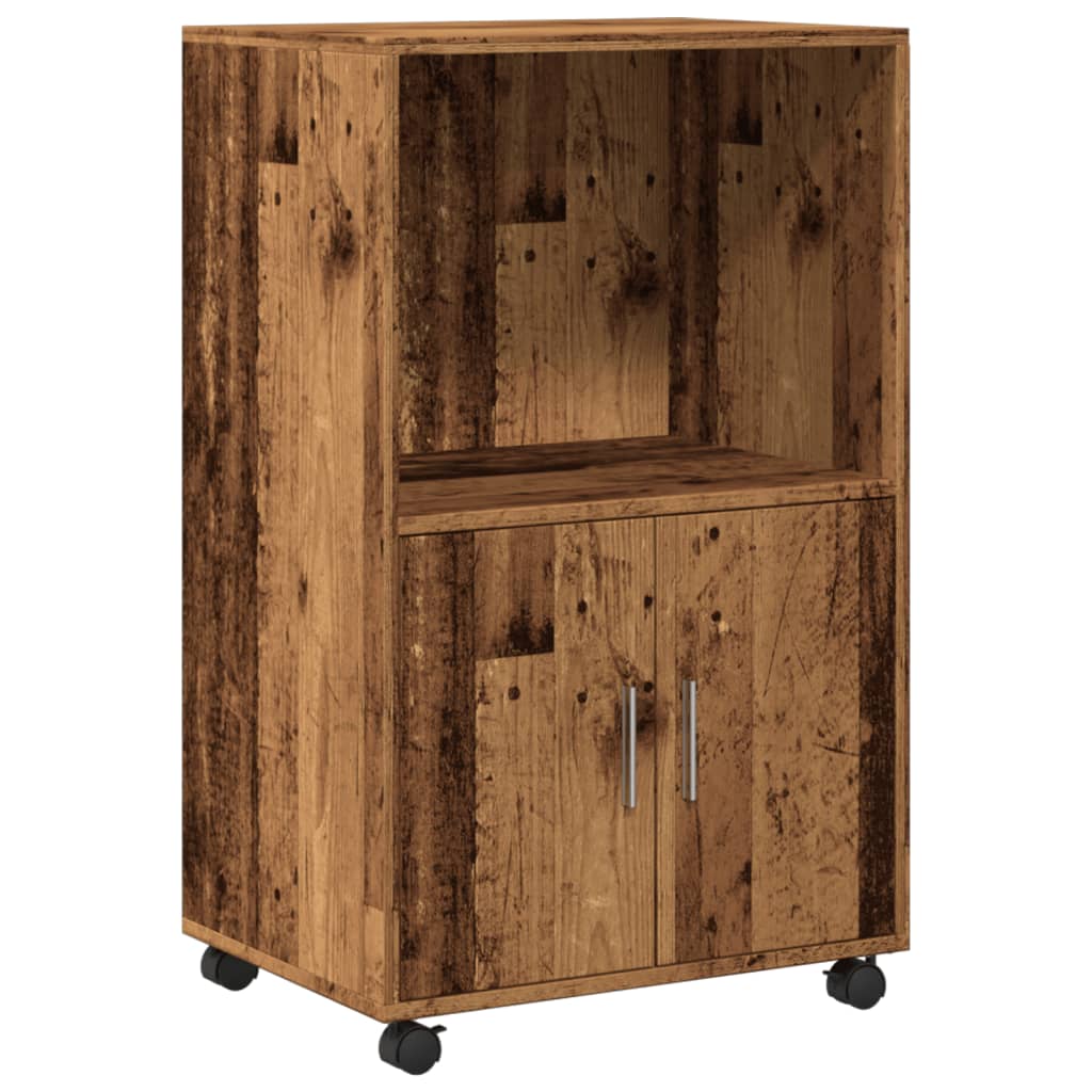 Rolling Cabinet Old Wood 55x40x91 cm Engineered Wood