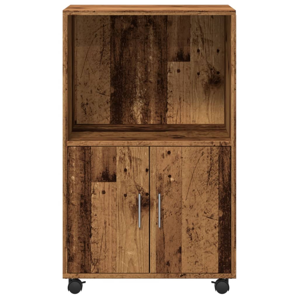 Rolling Cabinet Old Wood 55x40x91 cm Engineered Wood