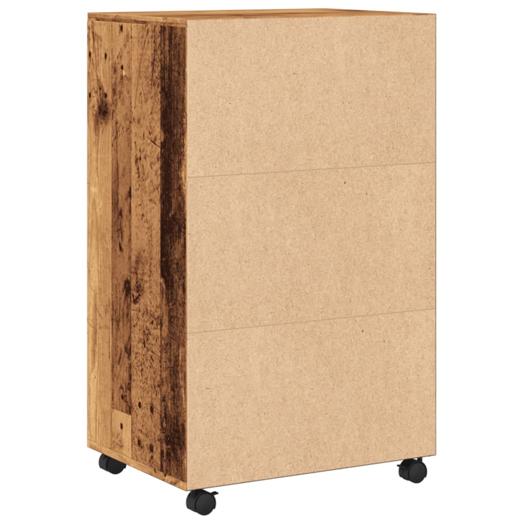 Rolling Cabinet Old Wood 55x40x91 cm Engineered Wood