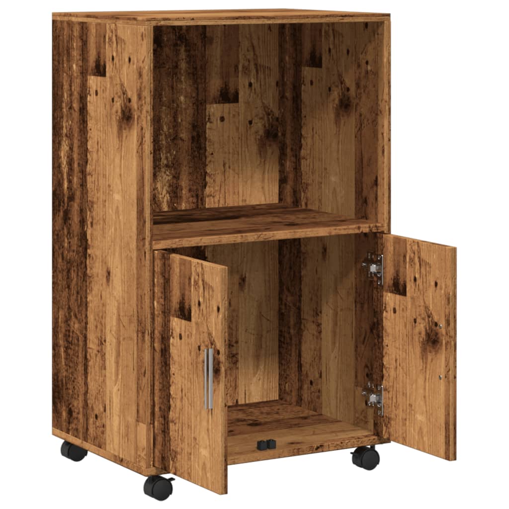 Rolling Cabinet Old Wood 55x40x91 cm Engineered Wood