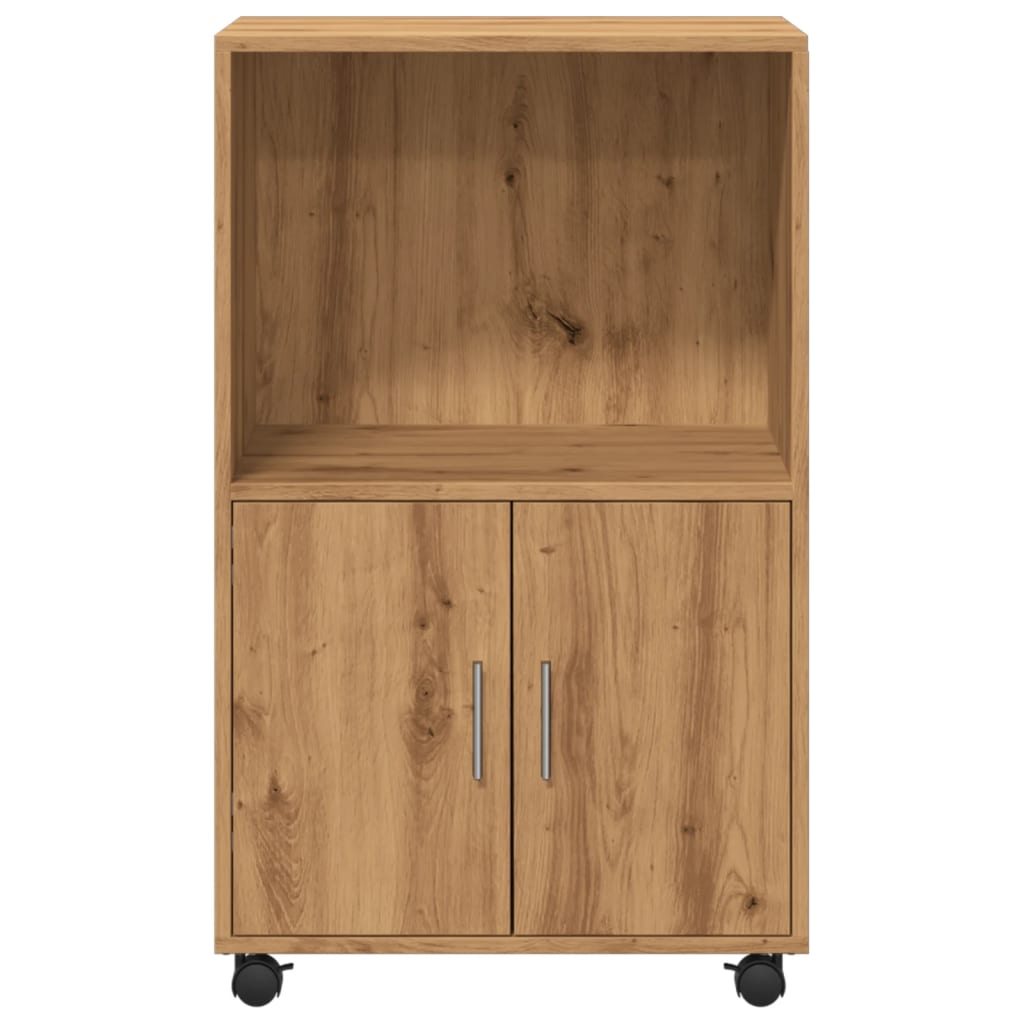 Rolling Cabinet Artisian Oak 55x40x91 cm Engineered Wood