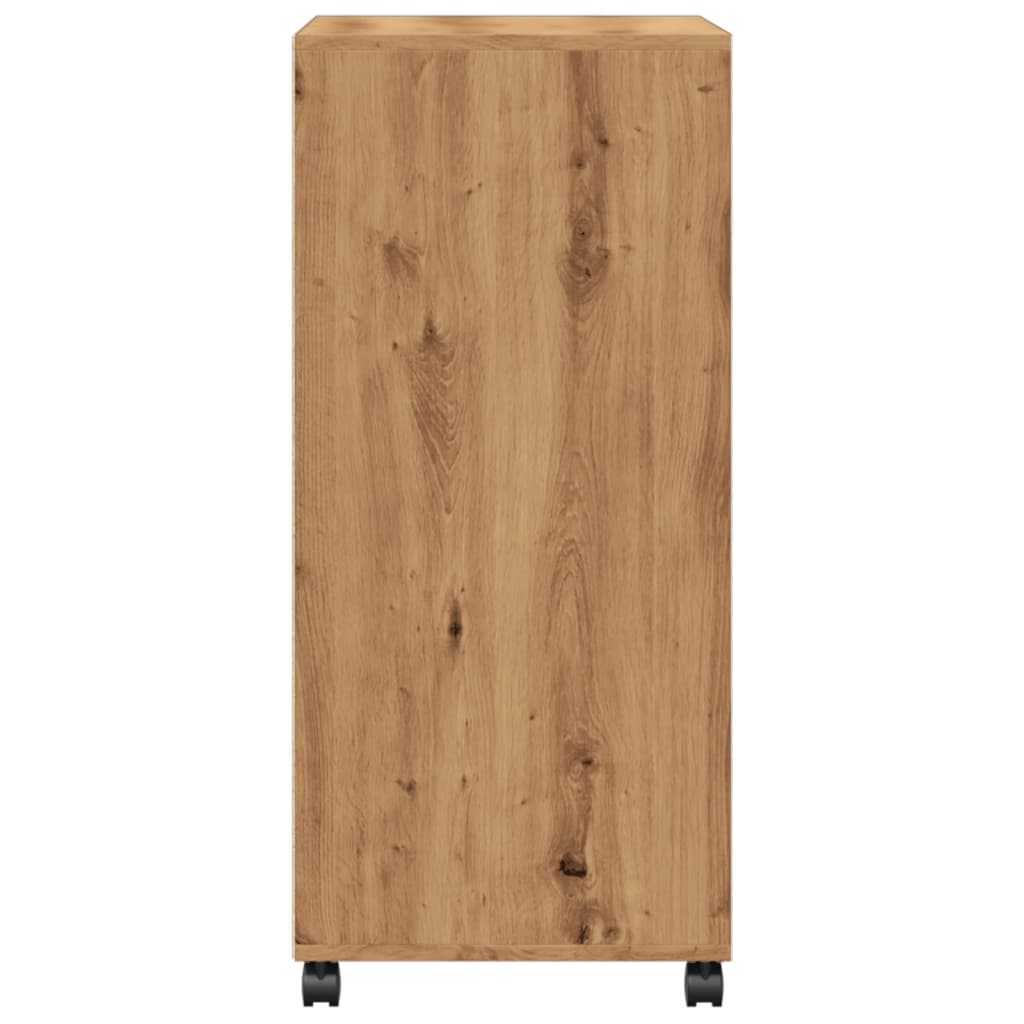Rolling Cabinet Artisian Oak 55x40x91 cm Engineered Wood