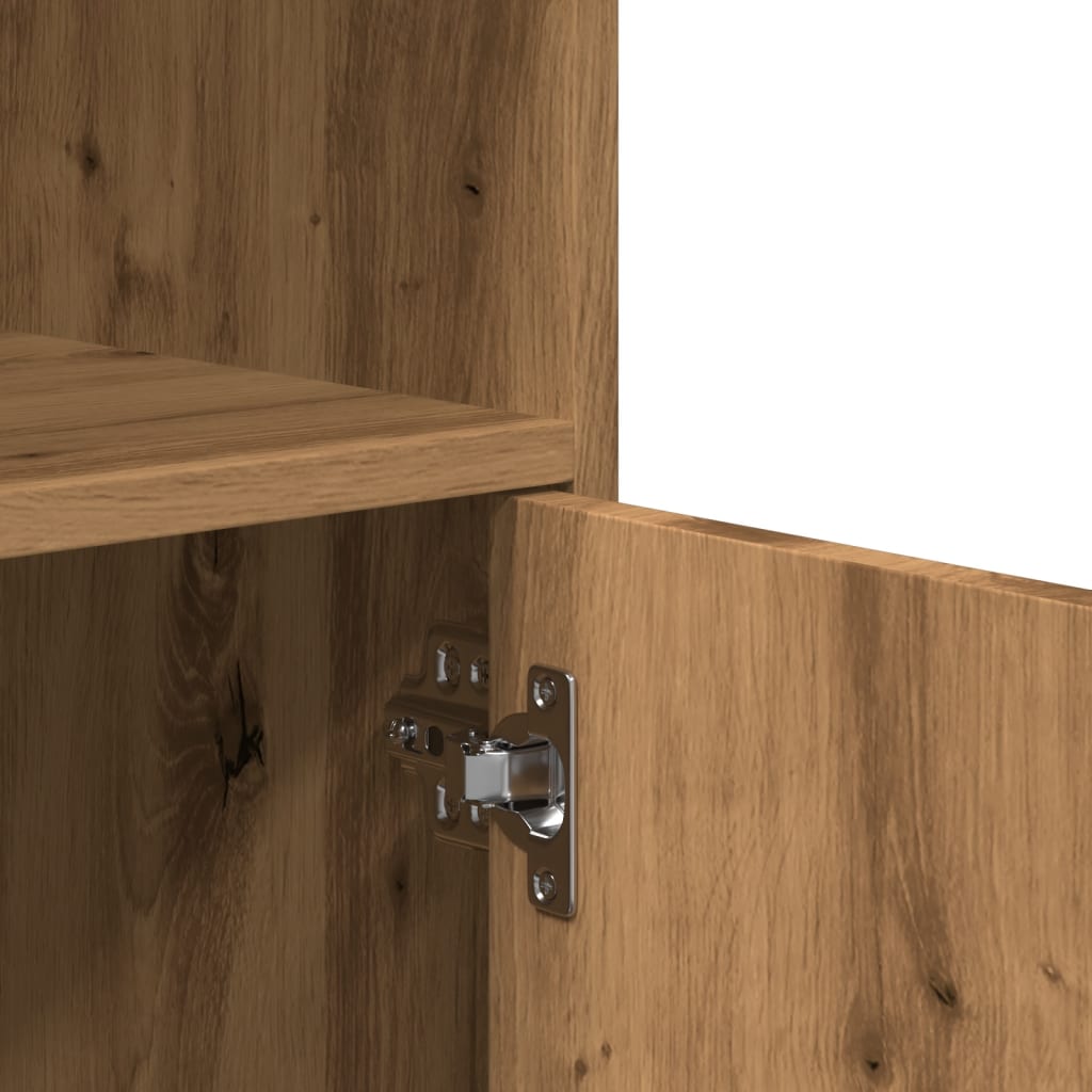 Rolling Cabinet Artisian Oak 55x40x91 cm Engineered Wood