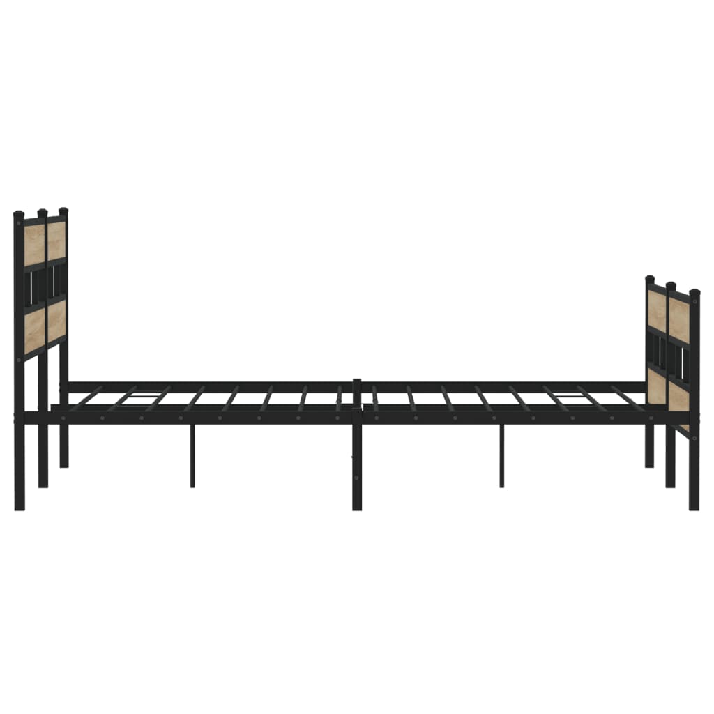 Metal Bed Frame without Mattress Sonoma Oak 183x213 cm