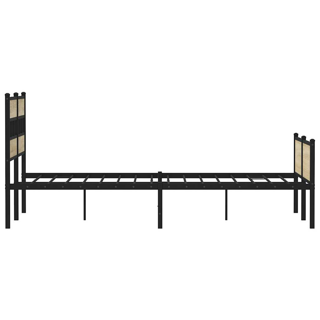 Metal Bed Frame without Mattress Sonoma Oak 180x200 cm Super King