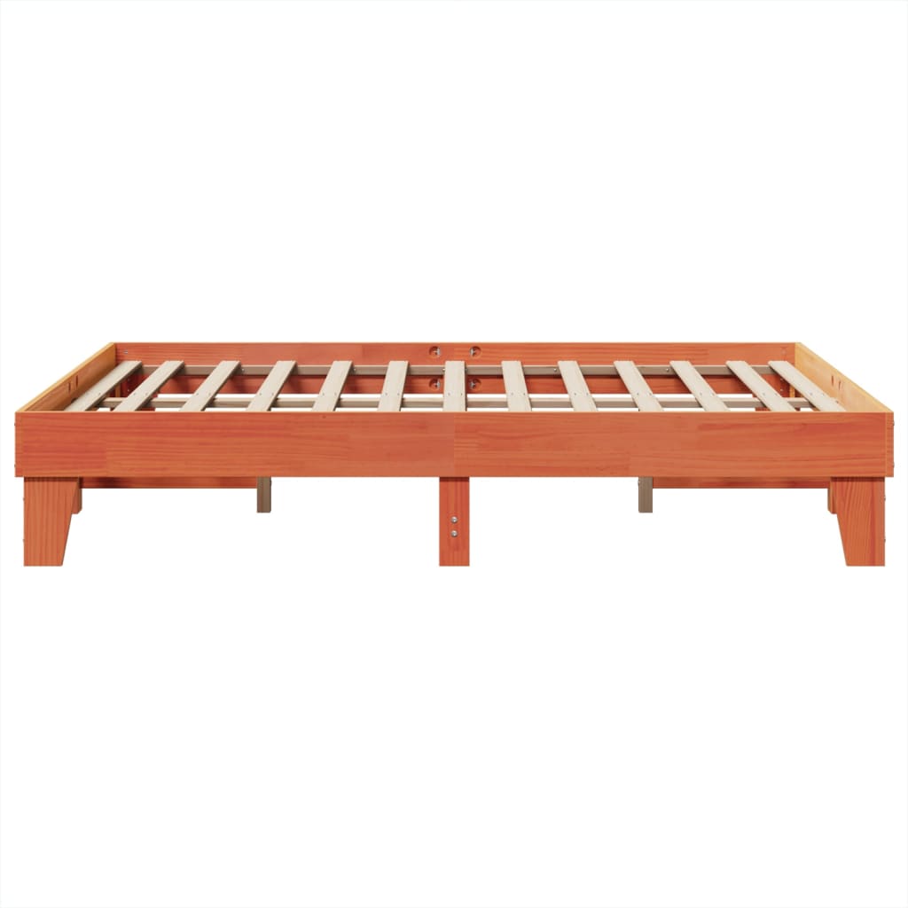 Bed Frame without Mattress Wax Brown 140x200 cm Solid Wood Pine