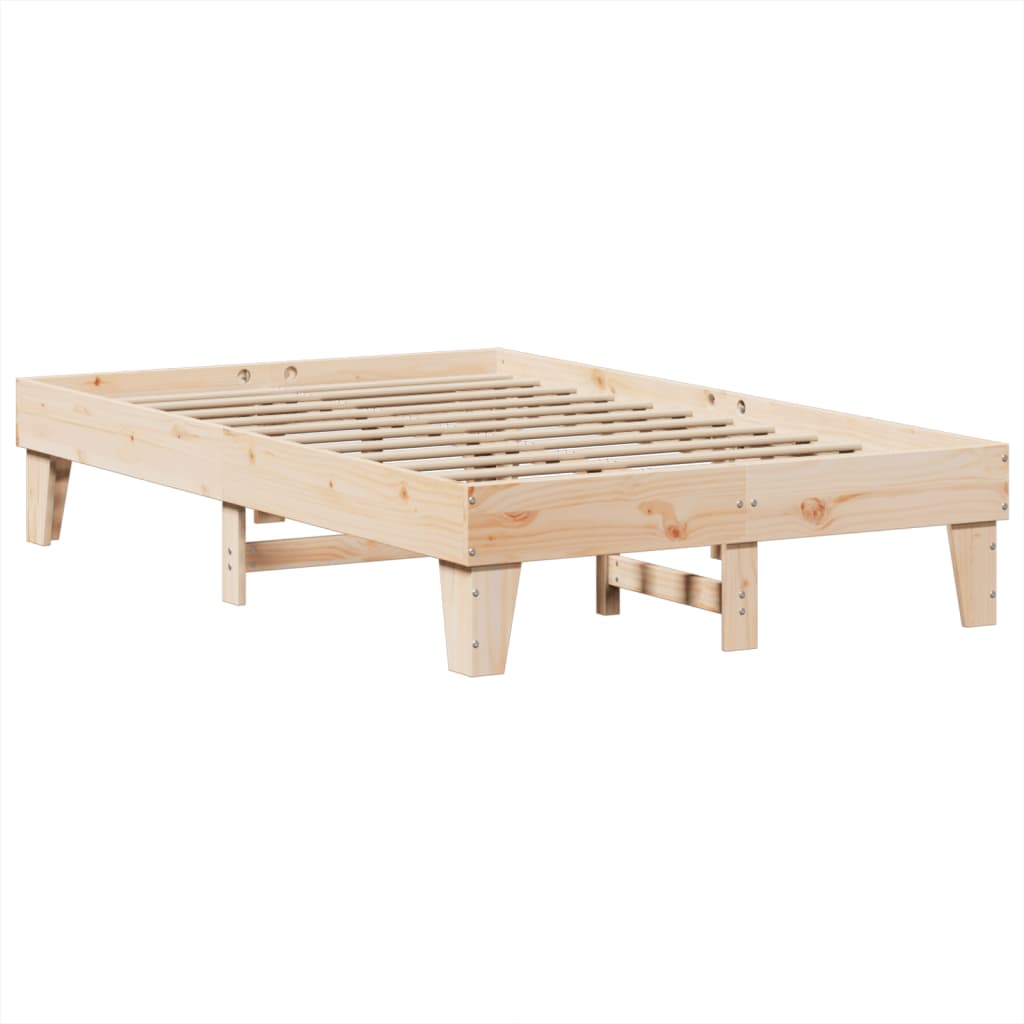 Bed Frame without Mattress 135x190 cm Double Solid Wood Pine