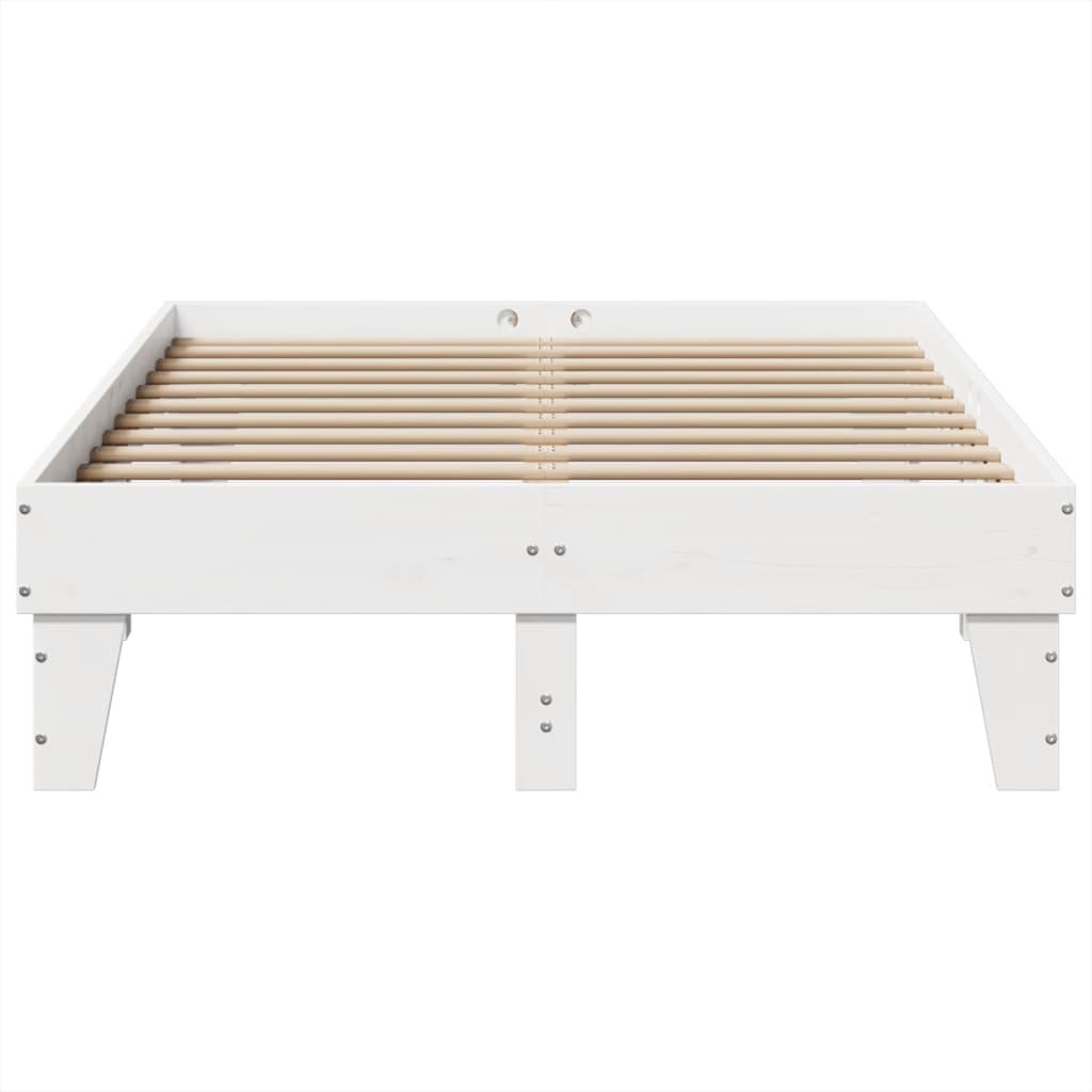 Bed Frame without Mattress White 120x190 cm Small Double Solid Wood Pine