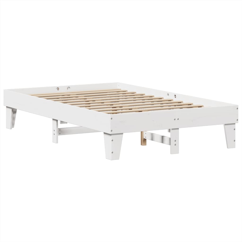 Bed Frame without Mattress White 120x190 cm Small Double Solid Wood Pine