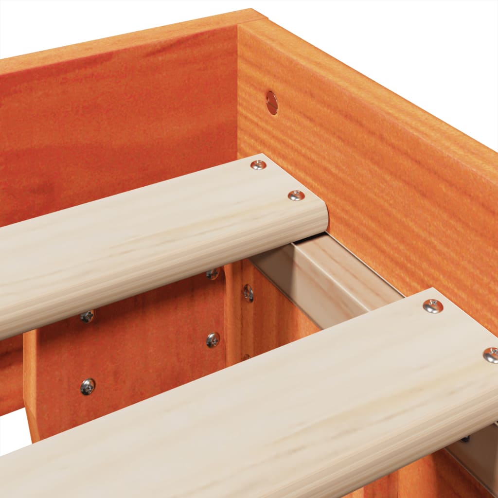Bed Frame without Mattress Wax Brown 120x190 cm Small Double Solid Wood Pine