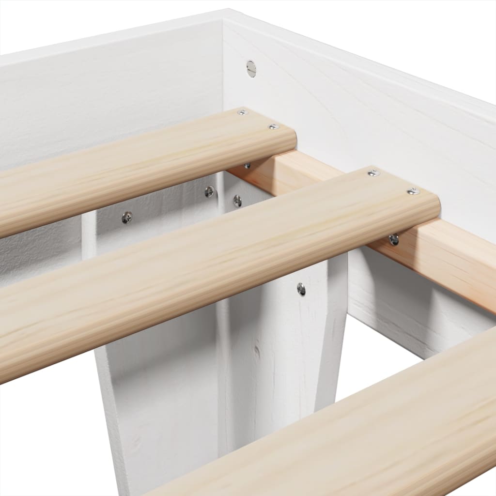 Bed Frame without Mattress White 90x190 cm Single Solid Wood Pine