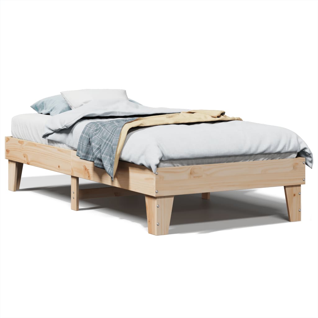 Bed Frame without Mattress 75x190 cm Small Single Solid Wood Pine