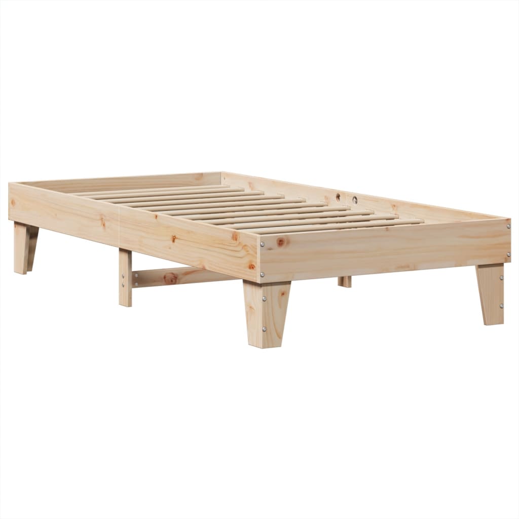 Bed Frame without Mattress 75x190 cm Small Single Solid Wood Pine
