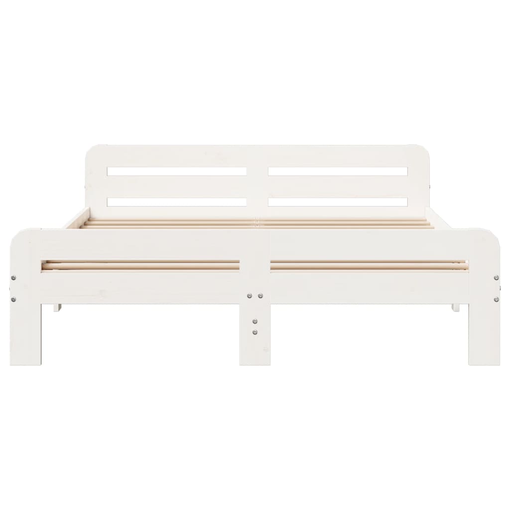 Bed Frame without Mattress White 160x200 cm Solid Wood Pine