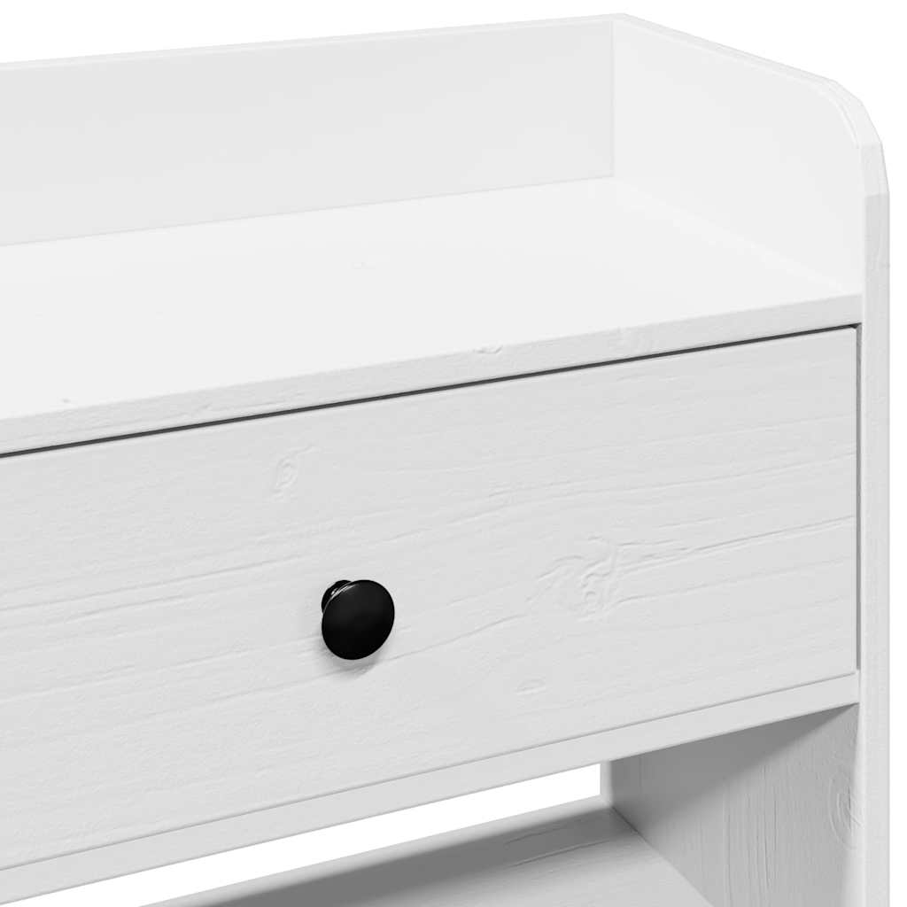 Headboard with Storage White 160 cm Solid Wood Pine