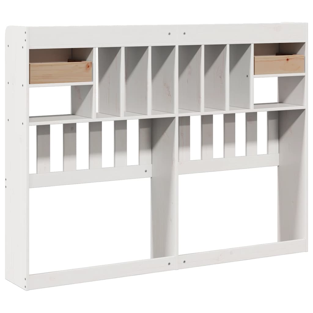 Headboard with Storage White 150 cm Solid Wood Pine