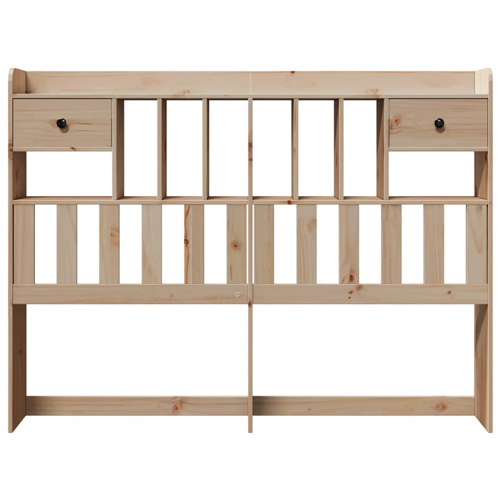 Headboard with Storage 140 cm Solid Wood Pine