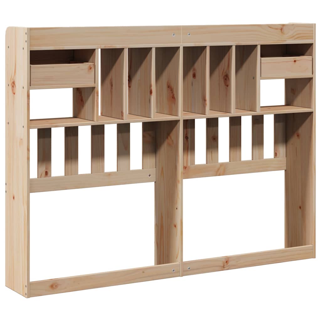 Headboard with Storage 140 cm Solid Wood Pine
