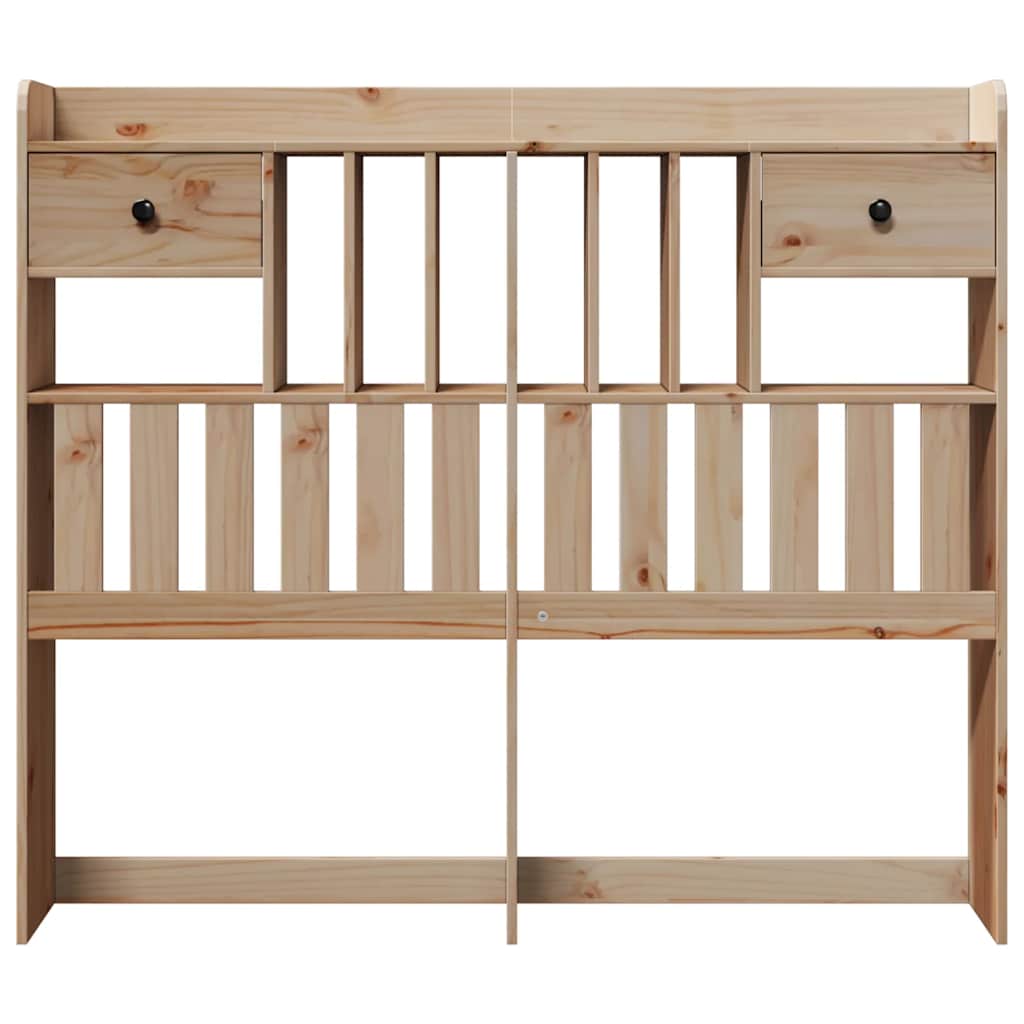 Headboard with Storage 135 cm Solid Wood Pine