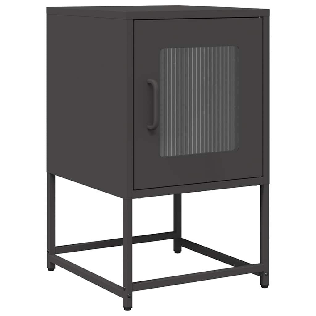Bedside Cabinet Black 36x39x60.5 cm Cold-rolled Steel