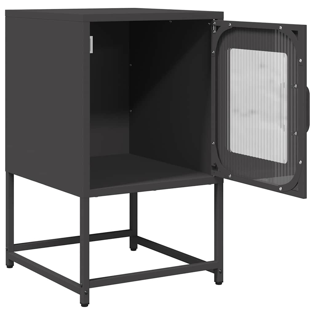Bedside Cabinet Black 36x39x60.5 cm Cold-rolled Steel