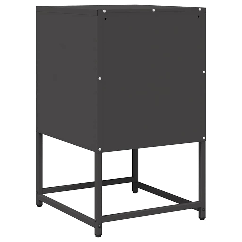 Bedside Cabinet Black 36x39x60.5 cm Cold-rolled Steel