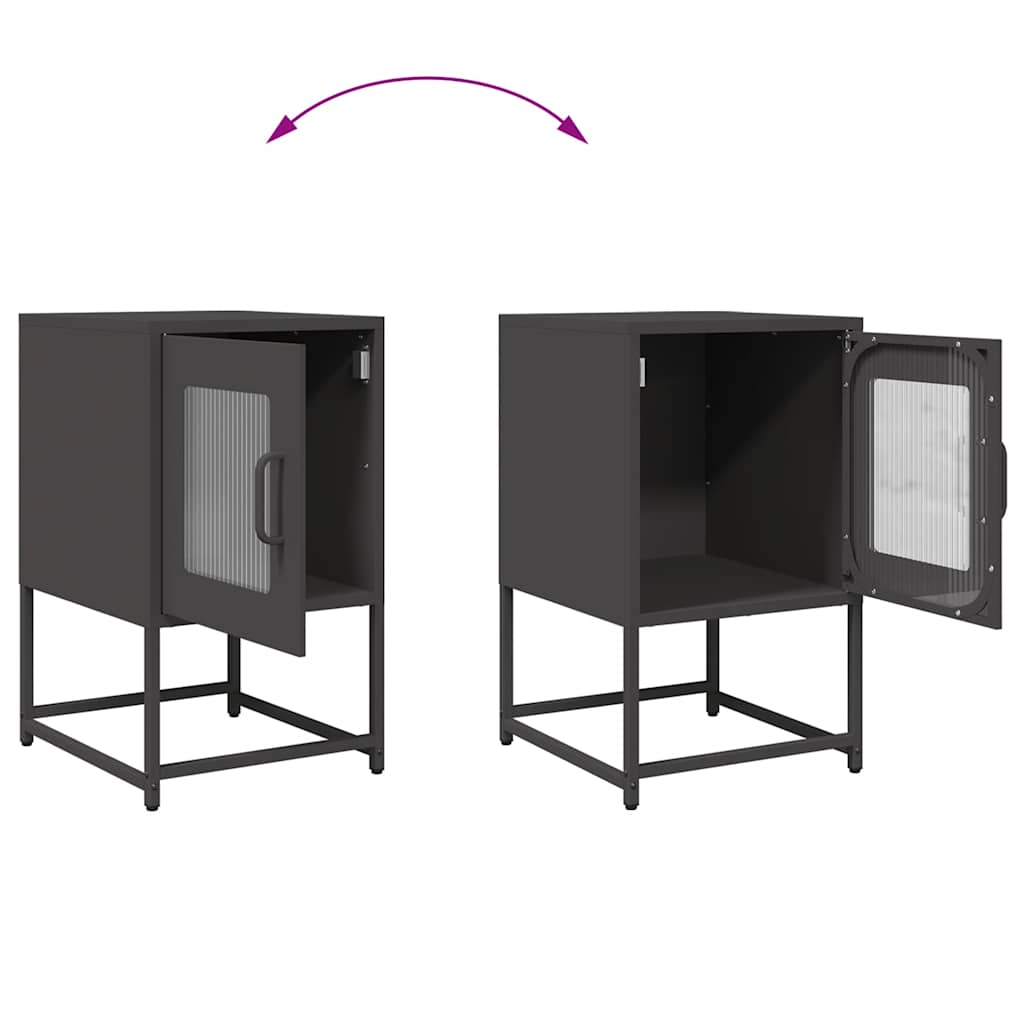 Bedside Cabinet Black 36x39x60.5 cm Cold-rolled Steel