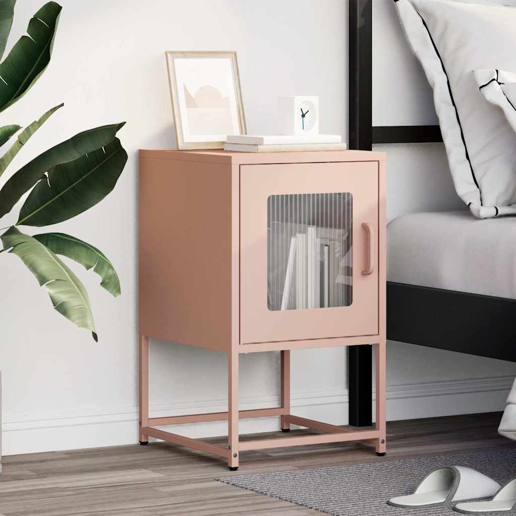 Bedside Cabinet Pink 36x39x60.5 cm Cold-rolled Steel
