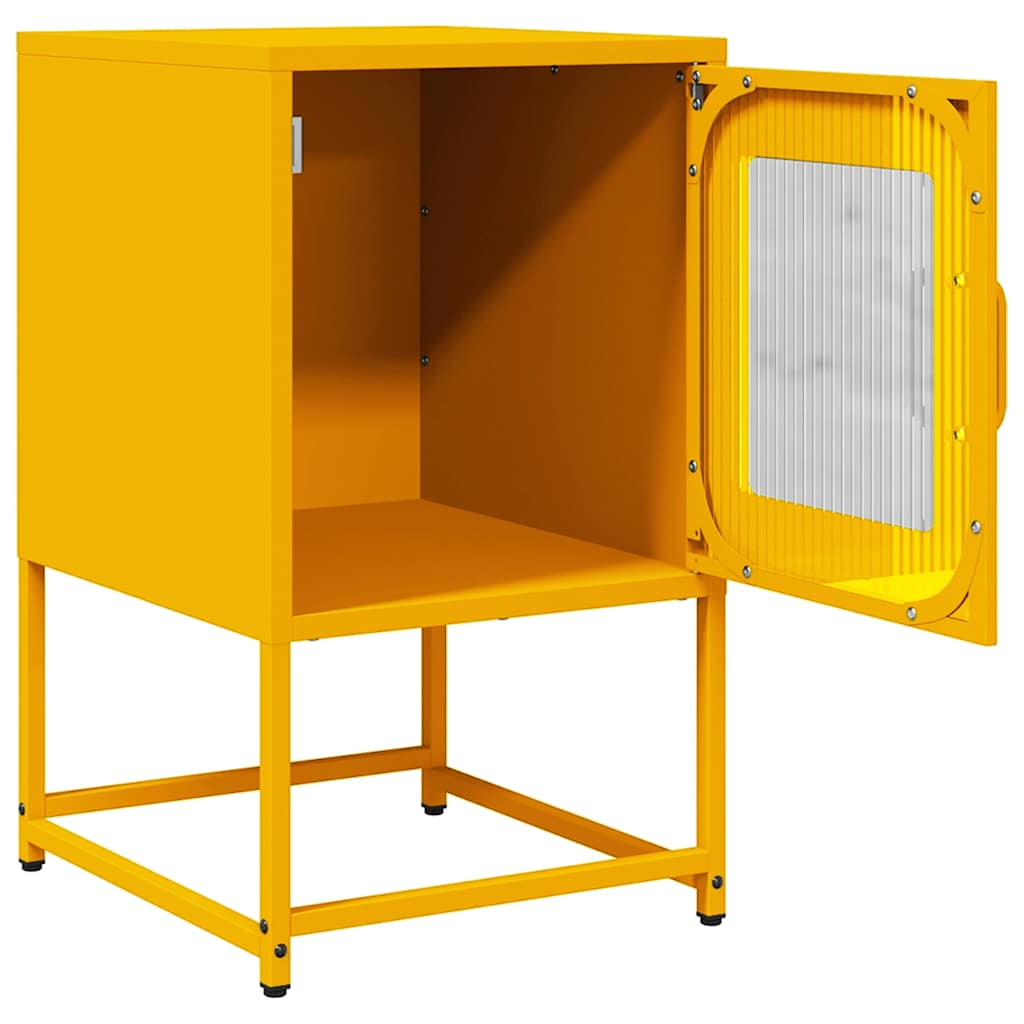 Bedside Cabinet Mustard Yellow 36x39x60.5 cm Cold-rolled Steel