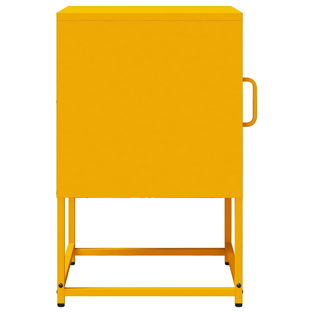 Bedside Cabinet Mustard Yellow 36x39x60.5 cm Cold-rolled Steel