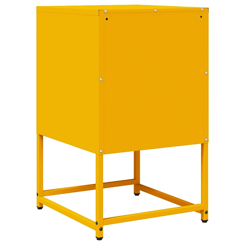 Bedside Cabinet Mustard Yellow 36x39x60.5 cm Cold-rolled Steel