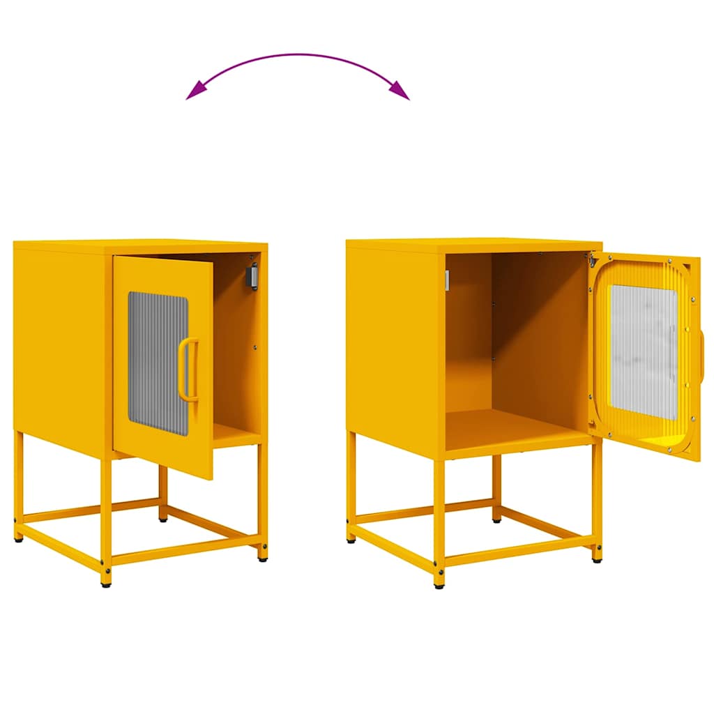 Bedside Cabinet Mustard Yellow 36x39x60.5 cm Cold-rolled Steel