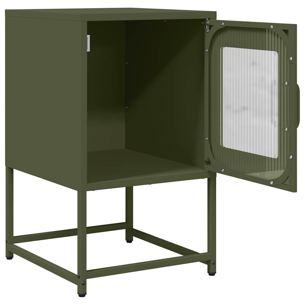 Bedside Cabinet Olive Green 36x39x60.5 cm Cold-rolled Steel