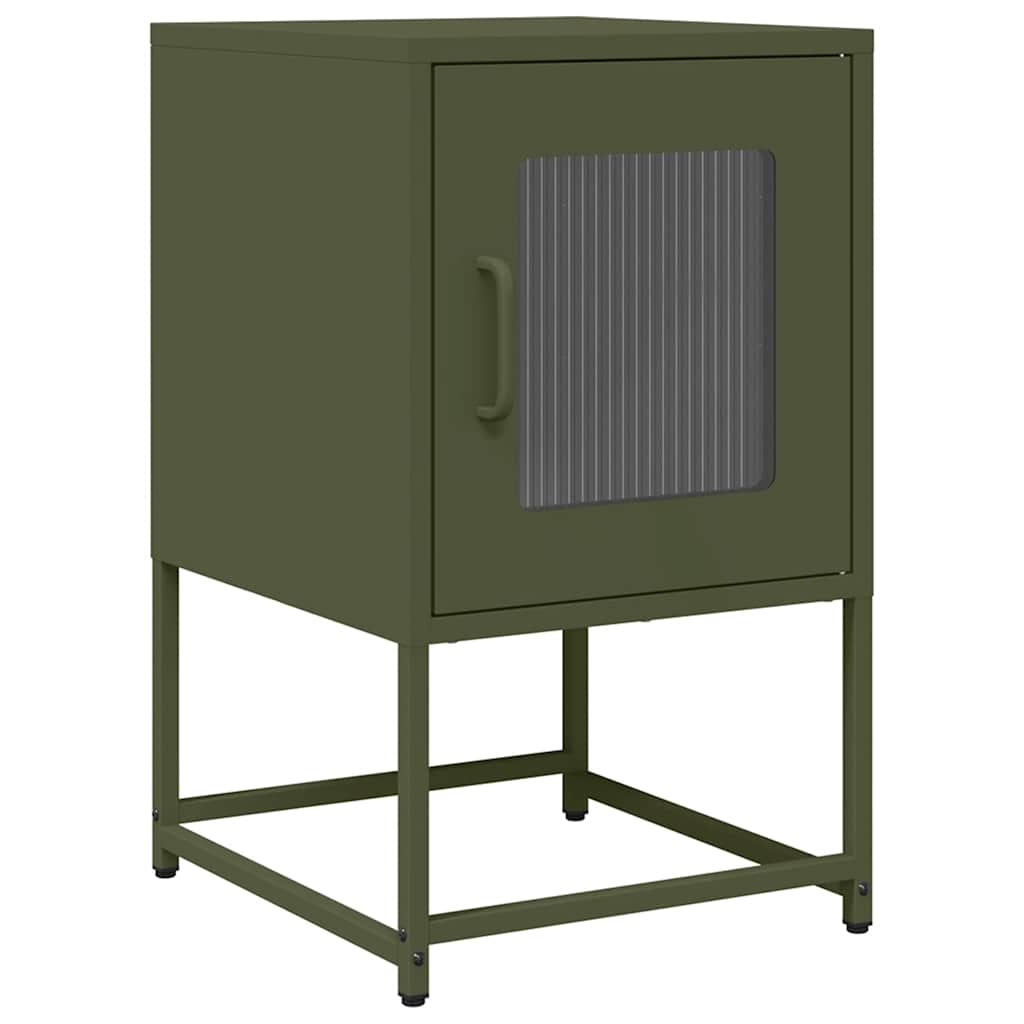 Bedside Cabinet Olive Green 36x39x60.5 cm Cold-rolled Steel