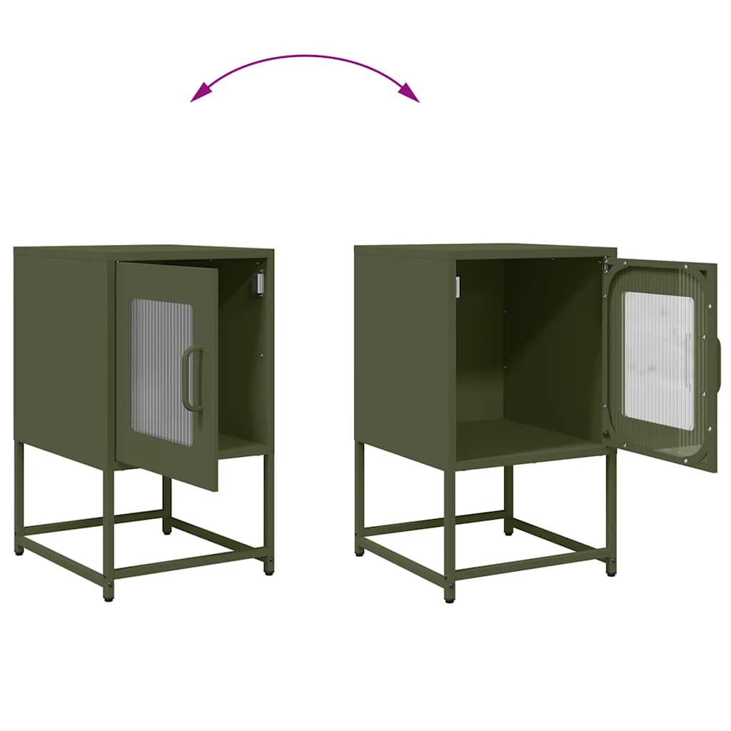 Bedside Cabinet Olive Green 36x39x60.5 cm Cold-rolled Steel