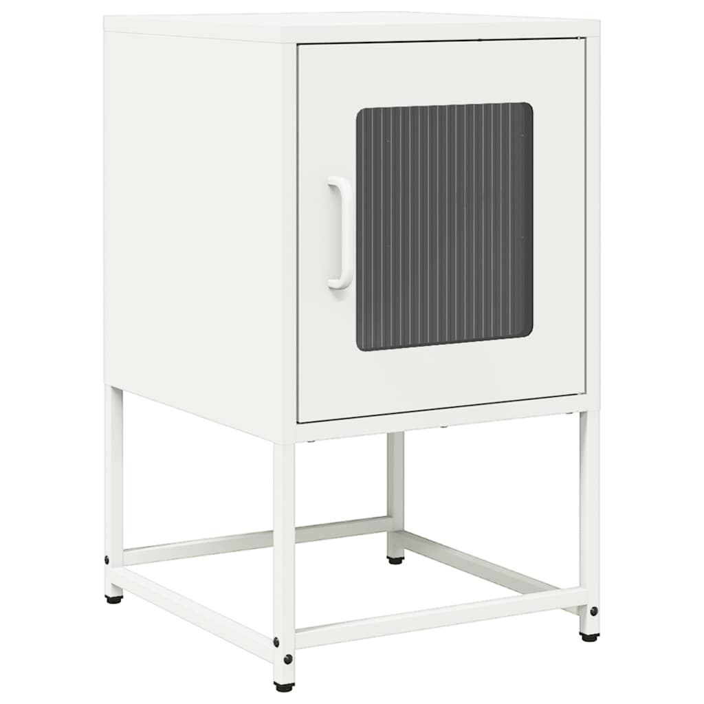 Bedside Cabinet White 36x39x60.5 cm Cold-rolled Steel