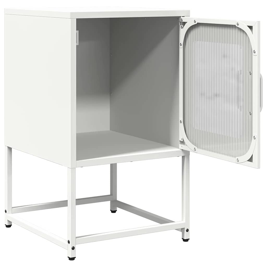 Bedside Cabinet White 36x39x60.5 cm Cold-rolled Steel