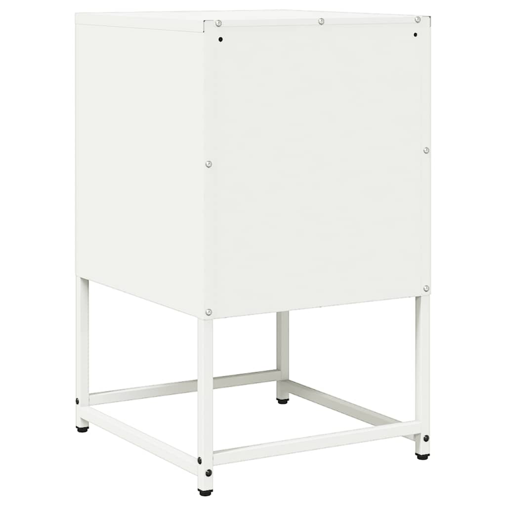 Bedside Cabinet White 36x39x60.5 cm Cold-rolled Steel
