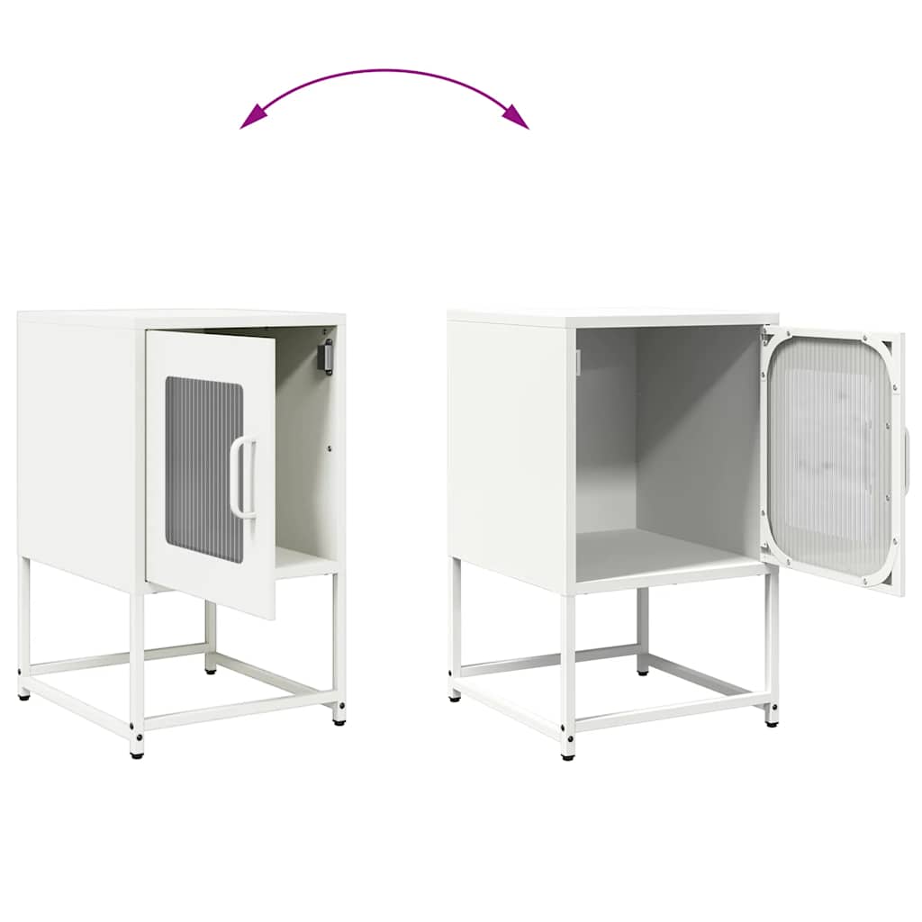Bedside Cabinet White 36x39x60.5 cm Cold-rolled Steel
