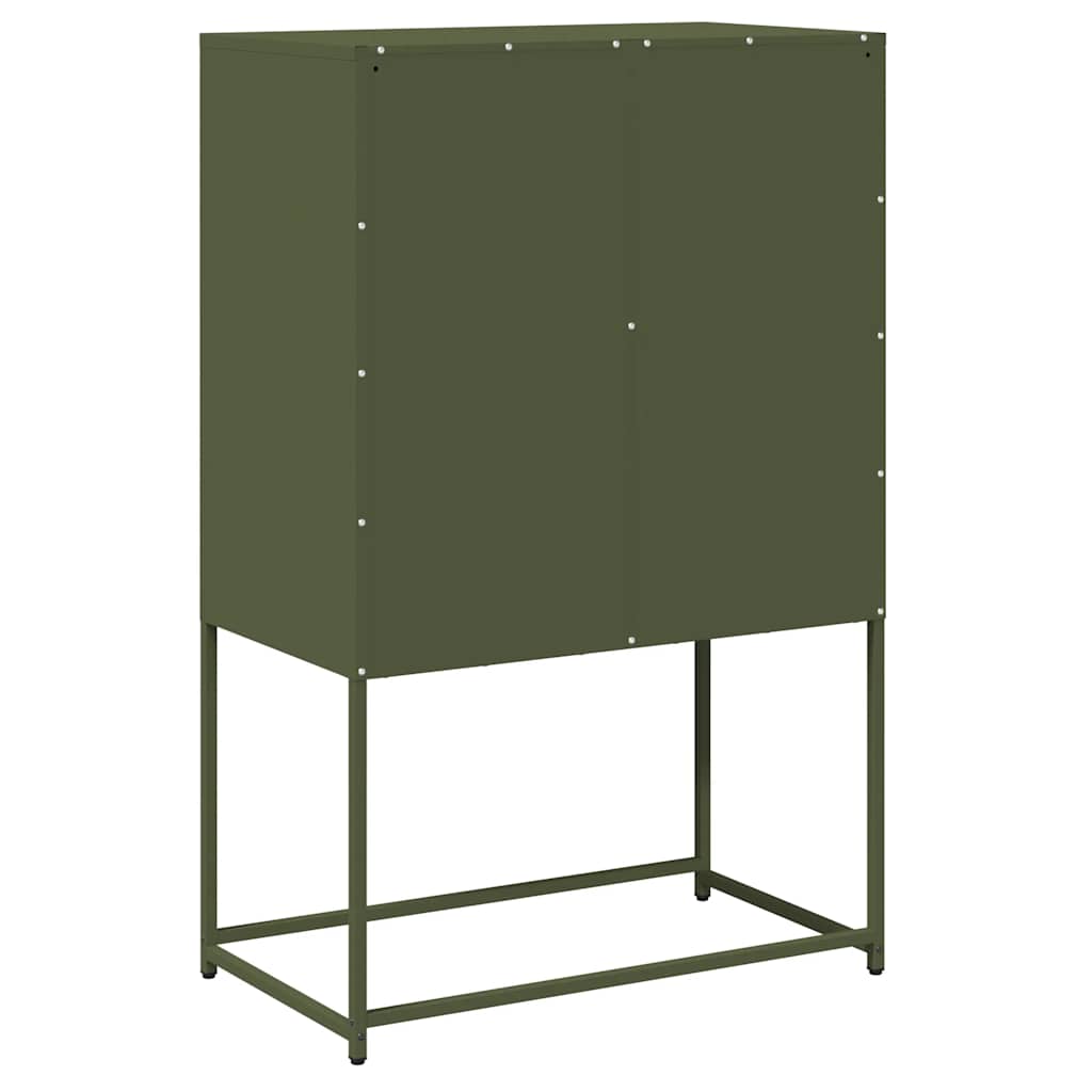 Highboard Olive Green 68x39x107 cm Steel