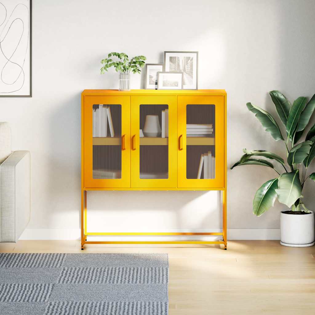 Sideboard Mustard Yellow 100.5x39x107 cm Cold-rolled Steel