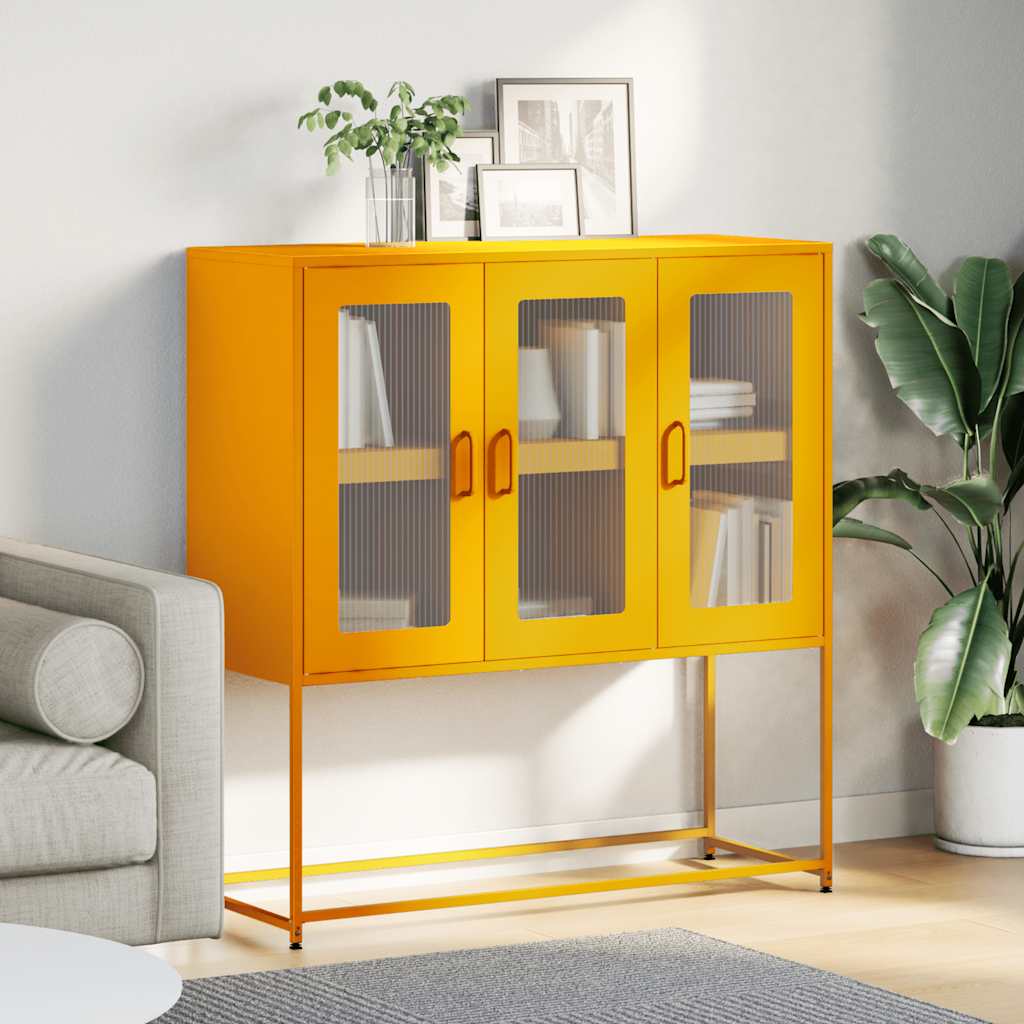 Sideboard Mustard Yellow 100.5x39x107 cm Cold-rolled Steel