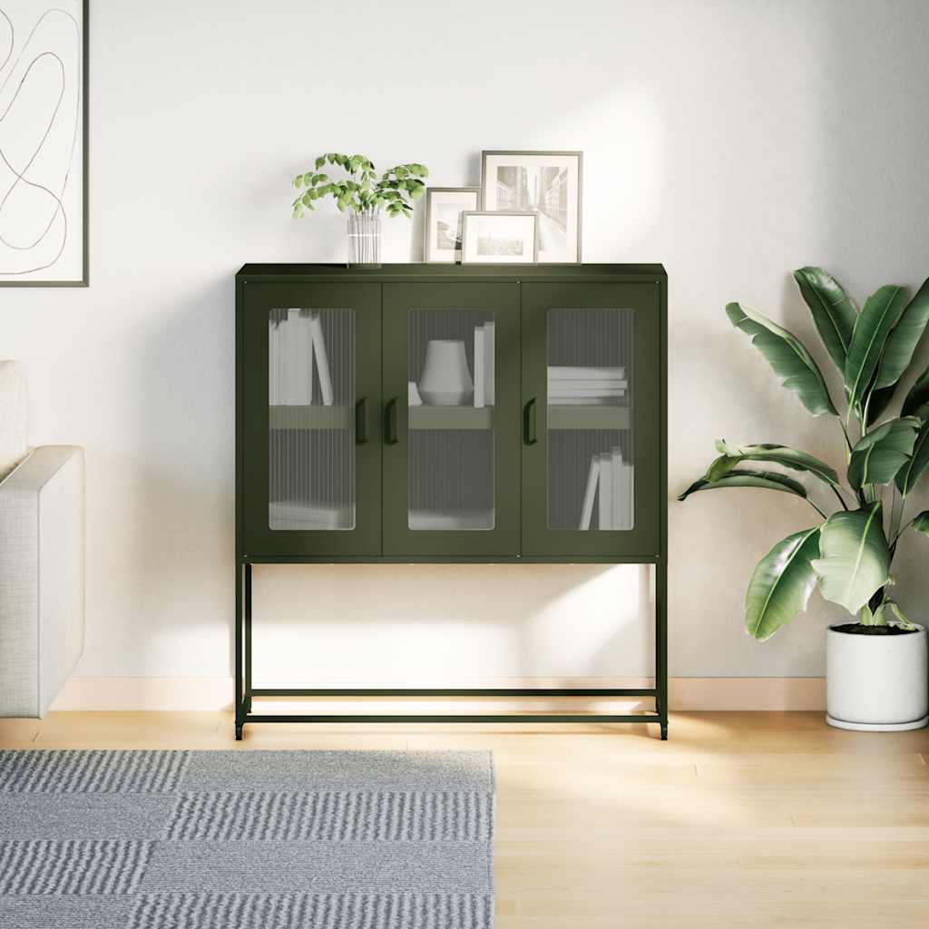 Sideboard Olive Green 100.5x39x107 cm Cold-rolled Steel