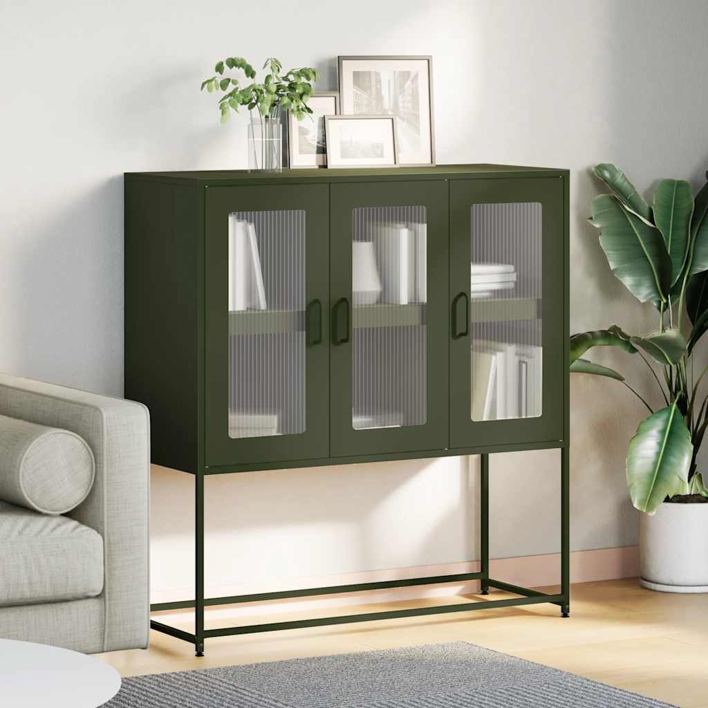 Sideboard Olive Green 100.5x39x107 cm Cold-rolled Steel