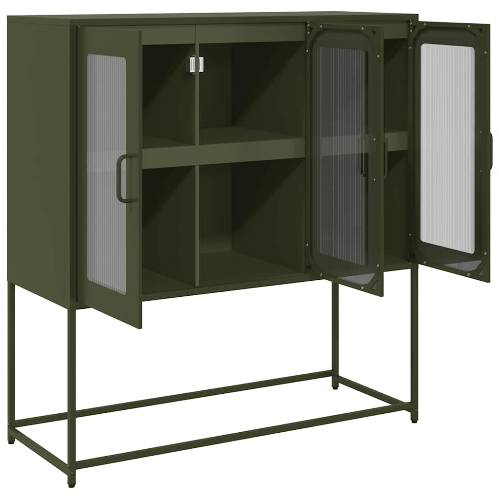 Sideboard Olive Green 100.5x39x107 cm Cold-rolled Steel
