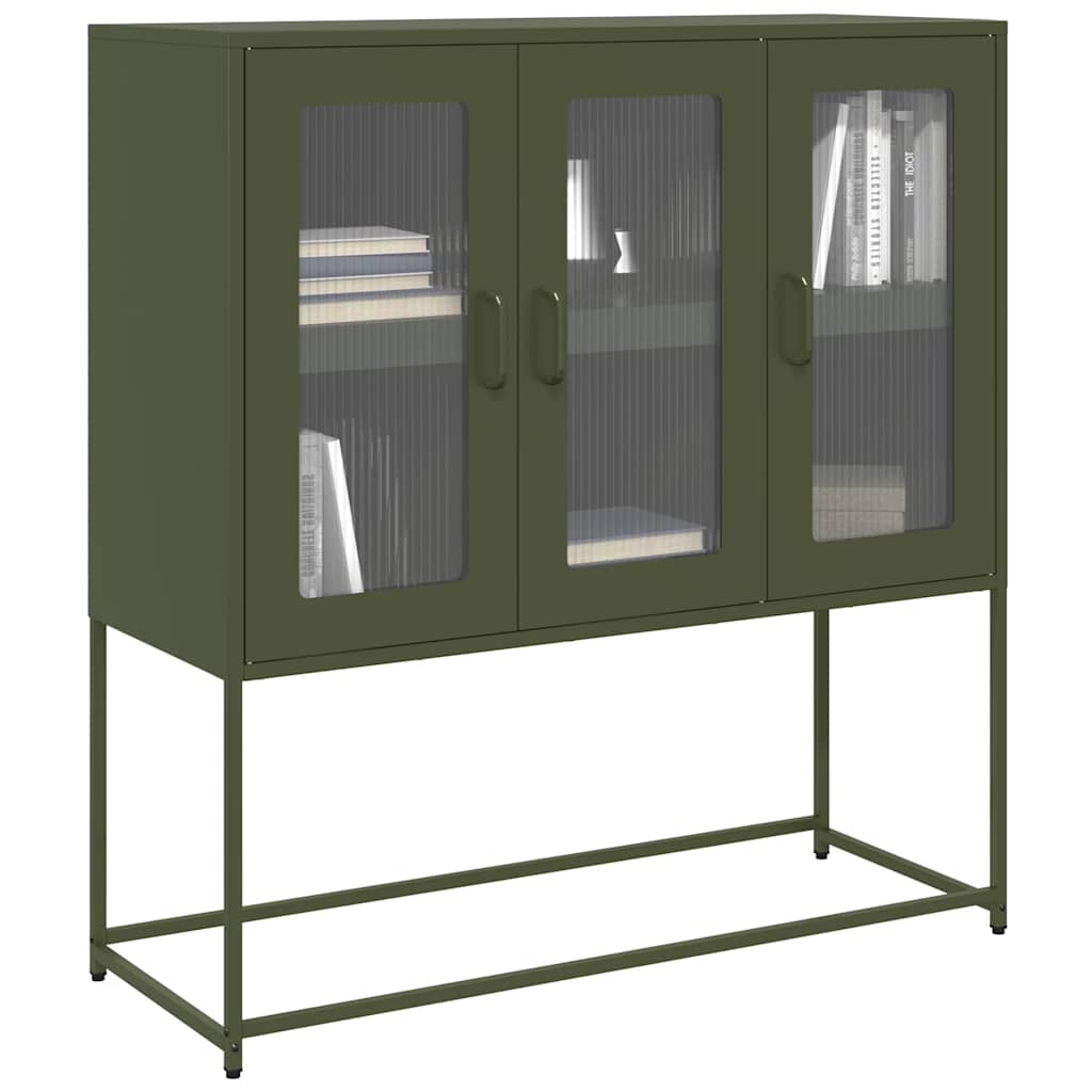 Sideboard Olive Green 100.5x39x107 cm Cold-rolled Steel